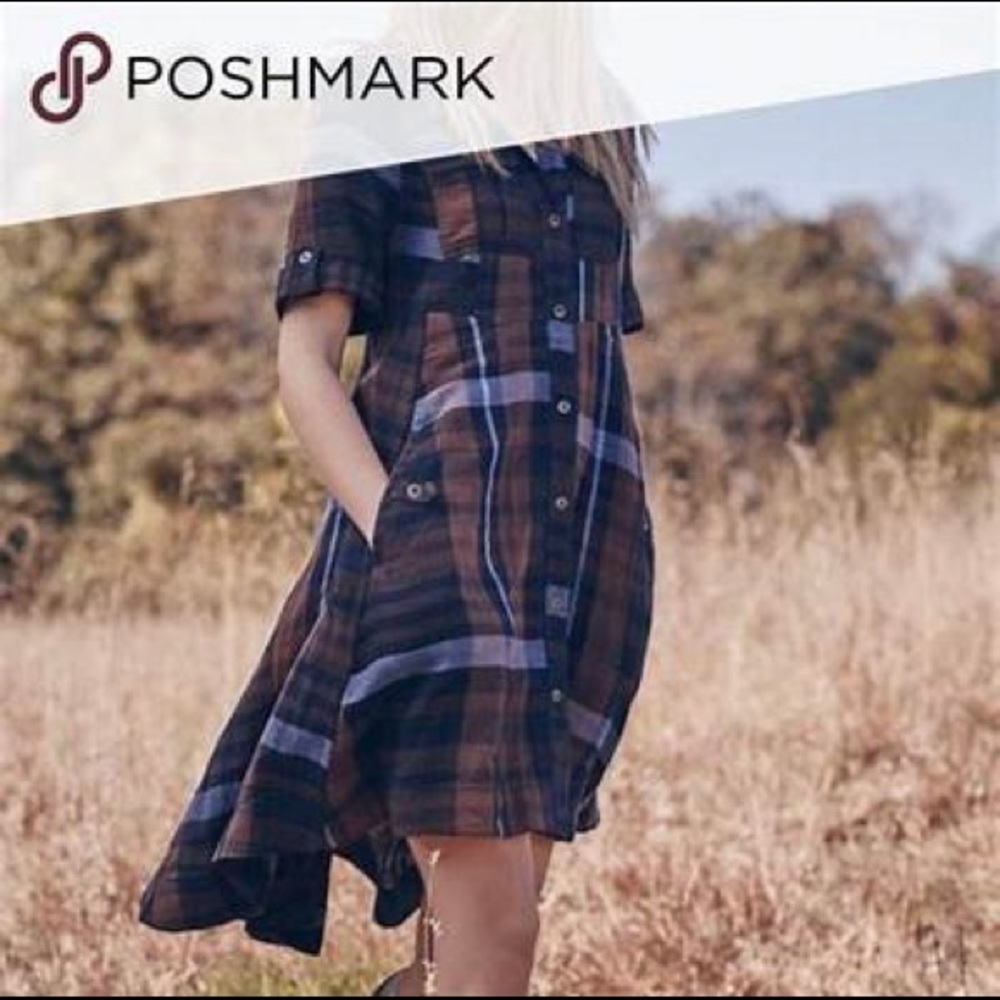 Holding Horses plaid button up dress.
